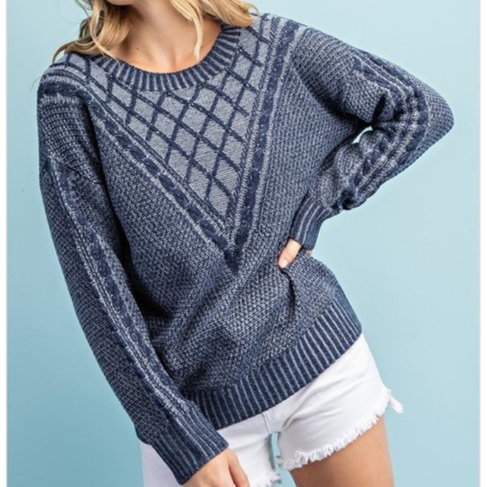 🌀RETRO INSPIRED CROSSHATCH KNIT SWEATER